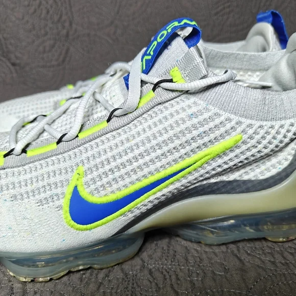 Nike Air VaporMax 2021 FK Cool Grey Teal Volt Athletic Men's Shoes Size 13
